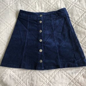 Blue button skirt